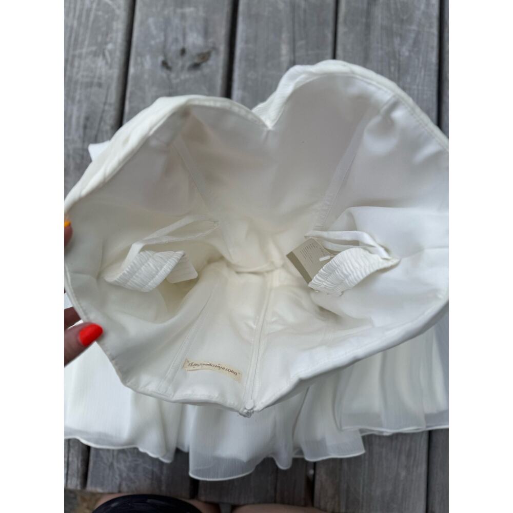 EnjoyMyWeddingDress White Chiffon Sweetheart Beaded Waist Cocktail Dress - Picture 7 of 9